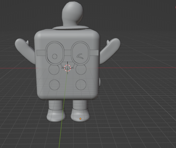 Clay sculpt of the DICEE mascot from behind, print-ready topology for large-format 3D printing by 3AXIS