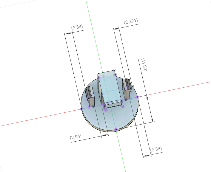 Dimensioned CAD drawing of the Malongo espresso machine lock modelled by 3AXIS for batch 3D printing